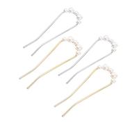 iplusmile 4 pièces U Shape Hair Sticks Set Pearl Hairpins Elegant Alloy Hair Accessories For Women And For Party Wedding Daily Use