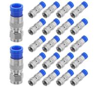 iplusmile 40 Embouts à Compression Coaxiaux Rg6 Connecteurs F pour Câble TV Coaxial Kit de Raccordement 40 Pièces Adaptateurs Robustes Compatibles Haute Définition pour Installation