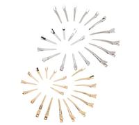 iplusmile 40 pièces Pinces Cheveux Métalliques Alligator avec Trous pour Coiffure Pince Longue et Moyenne Accessoires pour Salon et Usage