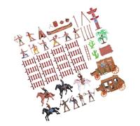 iplusmile 43 pièces Figurines de Simulation Cowboys et Indiens Plastique Modèles Miniatures Réalistes pour Jeux Décoration et Enseignement