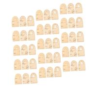 iplusmile 45 pièces Lot de Portes Miniatures Bois pour Jardin de Fée Créatif Non Peint avec Portes Fenêtres et Décorations pour Maisons de Fée et Paysages Miniatures