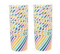 iplusmile 48 pièces Caissettes à Cupcakes Papier Antiadhésif Motif Rayé Coloré Moules Jetables pour Pâtisserie Résistantes à Huile Adaptées pour Maison et Boulangerie