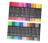 iplusmile 48 pièces Feutres à Double Pointe pour Coloriage et Dessin Stylos Aquarelle à Pointe Fine et Pinceau de Marqueurs Légers et Pratiques pour Garçon Fille et Adultes