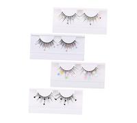 iplusmile 4paires Faux Cils Pailletés Colorés Brillants Effet Long Volume Pour Maquillage Halloween Fête Cosplay