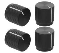 iplusmile 4pcs Boutons de Potentiomètre de Guitare Basse en Alliage D'aluminium Noir Surface Plate pour Contrôle Ultrafin et Expérience de Réglage Rafraîchissante Lors de Performances Live