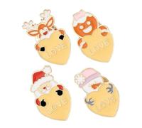 iplusmile 4pièces Lot De Broches Cœur Noël Renne Bonhomme Père Noël Bonhomme Pain Épice Accessoires Fêtes Hiver