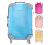 iplusmile 4pièces Mini Boîtes de Rangement Forme de Valise Étuis à Maquillage à roulettes Boîtes de Rangement pour Faux Cils Trousse de Voyage pour Cosmétiques Organisateurs de Cosmétiques