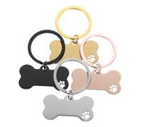 iplusmile 4pièces Porte-clés Métal pour Animaux De Compagnie Anneau pour Plaque Identité pour Colliers Et Clés