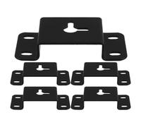 iplusmile 5 Pièces 5 Pièces Support Mural pour Haut-Parleur en Fer Noir | Plaque à Trou de Serrure 60x24 Mm, Vis Incluses, Usage Salon Cinéma Maison, Discret