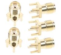 iplusmile 5 pièces Adaptateur SMA femelle à montage bord PCB connecteur coaxial vertical à souder base prise pour transmission de signal stable et installation facile 5pcs angle droit