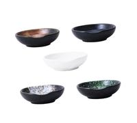 iplusmile 5 pièces Assiettes à Sauce Céramique Japonaise Coupelles Ronde pour Sauce Soja et Condiments Légère et Portable pour Restaurant et Maison Couleur Aléatoire Couleur Aléatoire