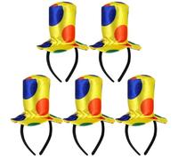 iplusmile 5 pièces Bandeau Chapeau Clown Accessoires Cheveux Clown Amusants pour Carnaval Halloween Anniversaire Cosplay Garçon Fille et Adultes