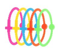 iplusmile 5 Pièces Bracelet Croix Bracelet D'amitié Bandes De Poignet En Caoutchouc Bijoux De Couple Bandes De Poignet Colorées Couple Bijoux En Silicone Gel De Silice