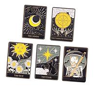 iplusmile 5 pièces Broches Tarot Émaillées Décoration Vêtements Unisexe pour Robes Sacs Écharpes Accessoires Mode
