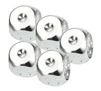 iplusmile 5 pièces Dés Métal Argentés Lot de Accessoires de Jeu de Société Pratiques et Solides Dés Peints Main pour Soirées et Événements Ludiques