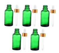 iplusmile 5 pièces Flacons Verre avec Pipette pour Huiles Essentielles et Essence Bouteilles de Stockage Recharges Fiole Liquide Portable Antifuite pour Voyage et Usage Quotidien