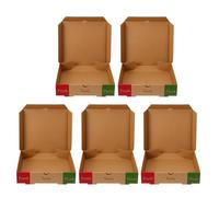 iplusmile 5 Pièces Lot de Boîtes à Pizza Pliables Boîte de Rangement Respirante Anti-graisse pour Restauration et Livraison