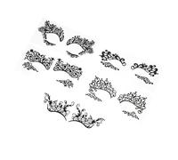 iplusmile 5 pièces Masquerade Eye Stickers Autocollants Tatouage Temporaire Yeux Masque Maquillage Effet Dentelle Hollow Design pour Fêtes Halloween Festivals