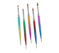 iplusmile 5 pièces Nail Art Métalliques Double Embout Manche Dégradé Outils DIY pour Dessin Ongles Résistants et Accessoires de Manucure Pratiques