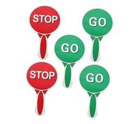 iplusmile 5 Pièces Panneaux Signalisation Garçon Fille Rouge Vert Sécurité Routière Éducative Ludique pour École Maternelle et Primaire et Maniable pour Activités de Groupe