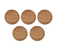 iplusmile 5 pièces Plateau Bambou Rond pour Pot de Fleurs Accessoire de Plante Support de Jardinière Antidérapant pour et Pots