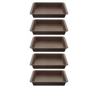 iplusmile 5 Pièces Plateau Carré pour Pots de Fleurs Marron en Polypropylène, Contrôle L'excès D'humidité Texture Subtile, Plateau Décoratif pour Usage Extérieur Réfrigérateur