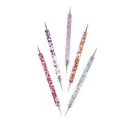 iplusmile 5 pièces Set de Manucure Colorés Double Embouts pour Nail Art Pointillés et Pose de Outils Pratiques pour Décoration Ongles DIY et