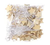 iplusmile 50 Étiquettes Décoratives en Bois D’Étoile à 5 Branches Plaques Suspendues Beige pour Bouteilles de Vin Accessoires Rustiques pour Mariage Fêtes et Décoration Intérieure