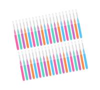 iplusmile 50 pièces Brosse Interdentaire avec Manche Droit Poils Souples pour Nettoyage Dents et Soins Buccaux Outil Portable pour Éliminer Débris Dents et Prévenir Problèmes Gencives