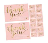 iplusmile 50 pièces Lot de Cartes de Remerciement Chic avec Dos Vierge pour Petites Entreprises Notes de Gratitude Créatives pour Commandes Mariages et Événements Professionnels