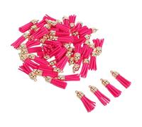 iplusmile 50 pièces Pompons Cuir Synthétique Colorés pour DIY Glands Multi Usages et Artisanaux Accessoires de Bijoux Sacs et Porte Clés Décoration Élégante pour Bricolage