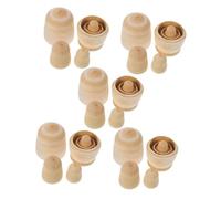 iplusmile 5ensembles Lot de Poupées Matriochka Bois Non Peintes pour Garçon Fille Poupées Russes Vierges à Assembler Soi-même pour Cadeaux De Noël Et Activités Créatives