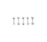 iplusmile 5paires Clous Oreilles Ronds Acier Inoxydable Avec Boule Piercing Pour Hélix Tragus Cartilage Lot Accessoires