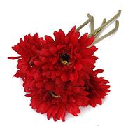 iplusmile 5pièces Fleur De Marguerite Artificielle Rouge pour Décoration De Mariage Et Maison Fleurs Simulées Gerbera avec Tige