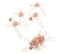 iplusmile 5pièces Peignes Cheveux Mariage Fleuris Épingle Cheveux Forme de Set de Barrettes Ornées de Strass Accessoires Coiffure pour Mariée Demoiselle Honneur