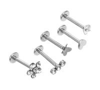 iplusmile 5pièces Piercings Pour Lèvres Le Nez Le Labr Tragus Piercing Dermique Acier Inoxydable Pour Femmes Et Hommes