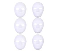 iplusmile 6 Masques en Papier Blanc à Peindre Masques Blancs à Personnaliser DIY Faciles à Décorer, Accessoires de Fête pour Garçon et Filles pour Danse et Club