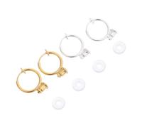 iplusmile 6 paires Boucles Oreilles Clip Sans Perçage Invisibles avec Ressort Élastiques Transparentes Rondes Style Doré et Argenté Confortables pour Filles Oreille