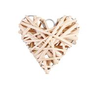 iplusmile 6 Pendentifs Suspendus en Rotin de Cœur Tissé en Saule Beige, Décorations Délicates et Solides pour Mur de Chambre ou Fête de Mariage, Lot de 6