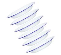 iplusmile 6 pièces Assiettes Émaillées Vintage Plates Rondes avec Rebord Multifonctions pour Fruits Snacks et Soupes Empilables et Faciles à Nettoyer Service de Table Polyvalent