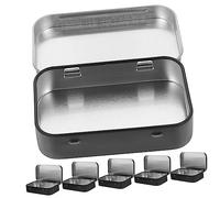 iplusmile 6 pièces Boîte Métallique Petite Boîte de Rangement Tôle avec Charnière Intégrée Rangement Bureau Compact et Durable Noire