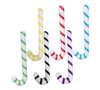 iplusmile 6 Pièces Canne de Noël Gonflable Décorative Ballons Candy Cane et Portables pour Fêtes Dintérieur et Extérieur Accessoires Polyvalents pour Décoration et Jeux Festifs