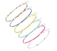 iplusmile 6 pièces Collier Femme Style Perles Colorées Fleurs Léger Chic Plage Été Cadeau