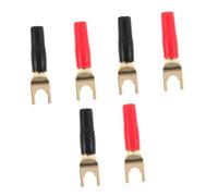 iplusmile 6 pièces Connecteur Banane U pour Haut-parleur Fiches Y Cuivre Plaqué Or Bornes Cosses à Sertir Audio Câble Audio Enceintes Identification Polarisée Rouge et Noir Usage