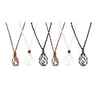 iplusmile 6 Pièces Cordon de Collier Tissé à Main Pendentif Cage en Pierre | Bois et Corde Cirée, Surface Lisse, Tressage Délicat, pour Création Diy, Style Simple Classique
