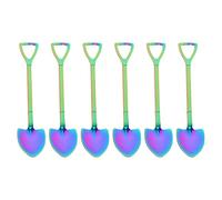 iplusmile 6 pièces Cuillères Colorées Acier Inoxydable de Cuillères à Dessert Glace pour Service et Cuisine pour Gâteaux Cafés et Plus