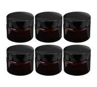 iplusmile 6 Pièces Flacon de Crème en Verre Flacon de Conservation de Crème Marron Sous-emballage de Soins de Peau Voyage et Usage Quotidien