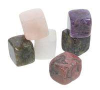 iplusmile 6 Pièces Glaçons Réutilisables Cubes de Glace Élégants et Pratiques en Pierre de Quartz pour Whisky Maison Bars