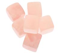 iplusmile 6 Pièces Glaçons Whisky en Pierre de Quartz Rose Réutilisables, Cubes de 1,5-2cm pour Boissons, Usage Maison ou Hôtel, Design Esthétique et Fonction Pratique