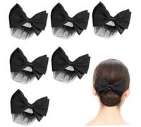 iplusmile 6 pièces Hair Bun Net With Bow For Ballet Dancer And Women Fine Mesh Hair Cover